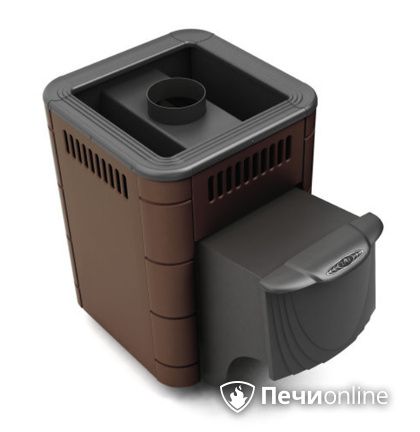 Дровяная банная печь TMF Оса Inox дверь антрацит шоколад в Астрахани